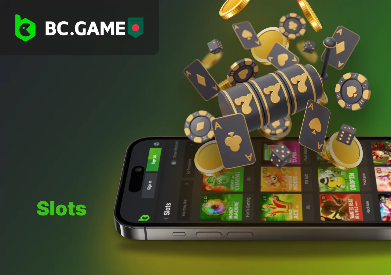 BC.Game slots on mobile